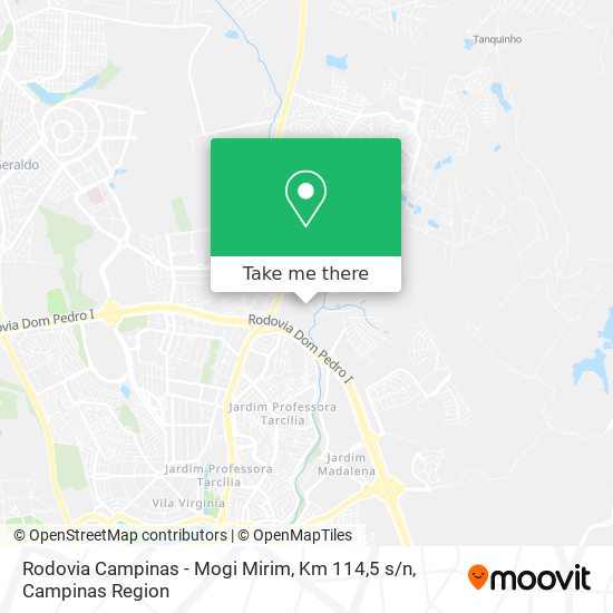 Rodovia Campinas - Mogi Mirim, Km 114,5 s / n map