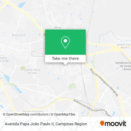 Mapa Avenida Papa João Paulo II