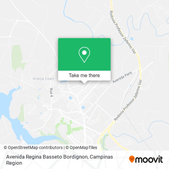 Mapa Avenida Regina Basseto Bordignon