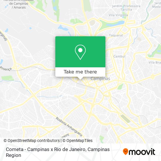 Cometa - Campinas x Rio de Janeiro map
