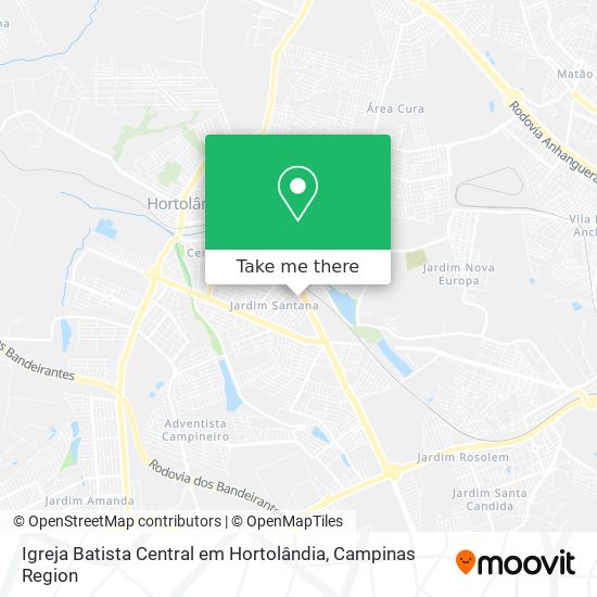 Igreja Batista Central em Hortolândia map