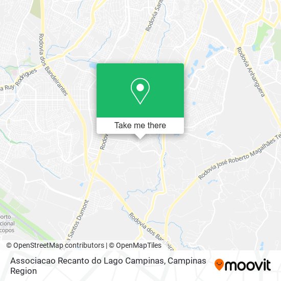 Associacao Recanto do Lago Campinas map