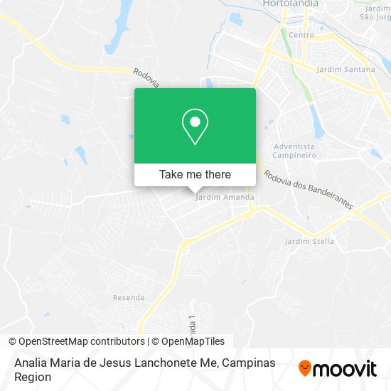 Mapa Analia Maria de Jesus Lanchonete Me