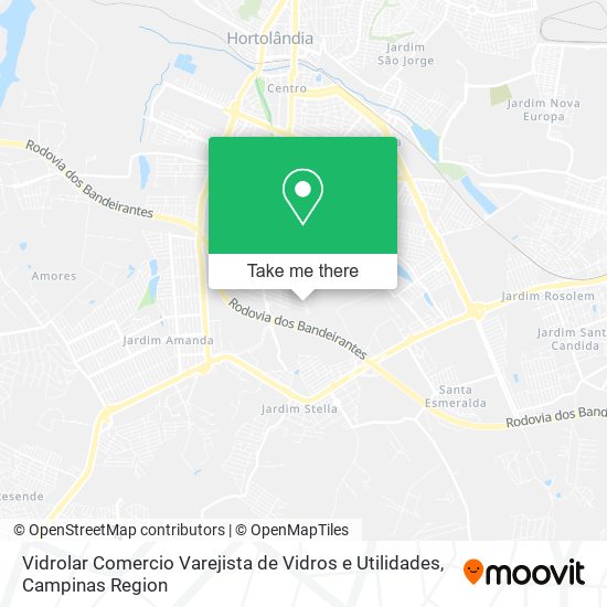 Mapa Vidrolar Comercio Varejista de Vidros e Utilidades