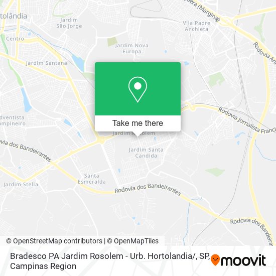 Bradesco PA Jardim Rosolem - Urb. Hortolandia / , SP map