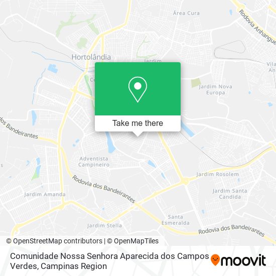 Mapa Comunidade Nossa Senhora Aparecida dos Campos Verdes