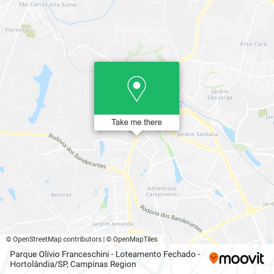 Parque Olívio Franceschini - Loteamento Fechado - Hortolândia / SP map