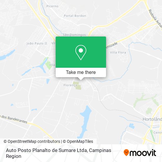 Mapa Auto Posto Planalto de Sumare Ltda