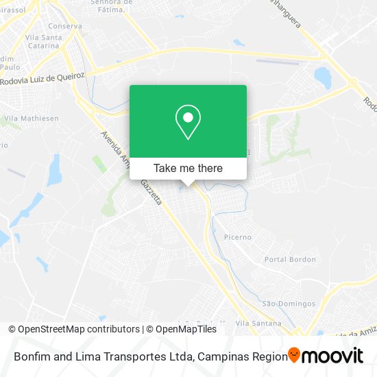 Bonfim and Lima Transportes Ltda map