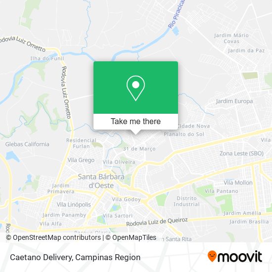 Caetano Delivery map