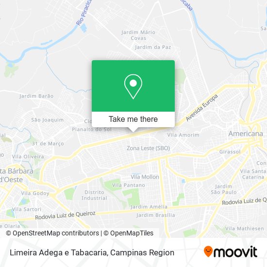 Limeira Adega e Tabacaria map