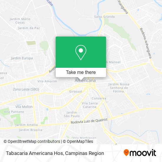 Tabacaria Americana Hos map