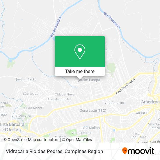 Vidracaria Rio das Pedras map