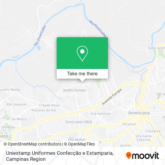 Mapa Uniestamp Uniformes Confecção e Estamparia