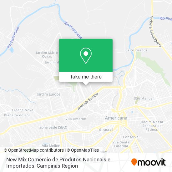 Mapa New Mix Comercio de Produtos Nacionais e Importados