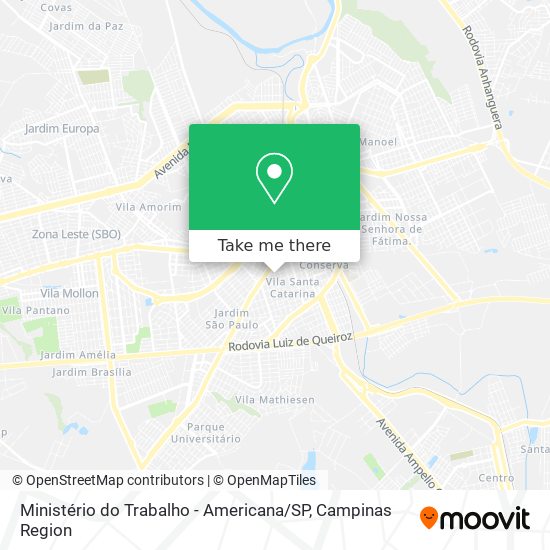 Ministério do Trabalho - Americana / SP map