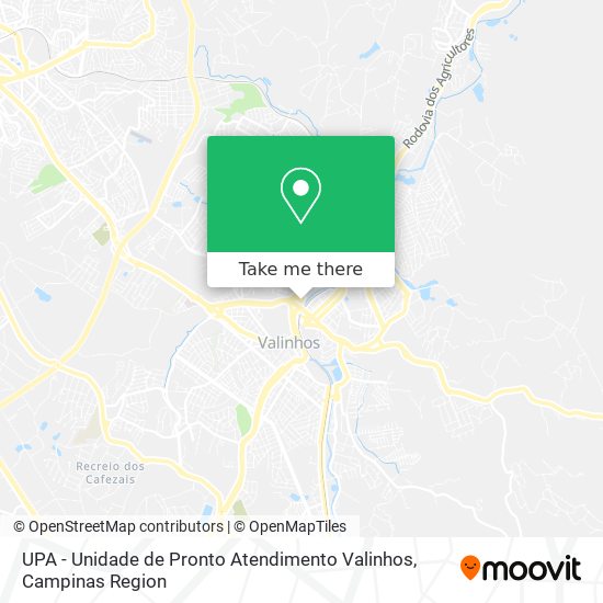 UPA - Unidade de Pronto Atendimento Valinhos map