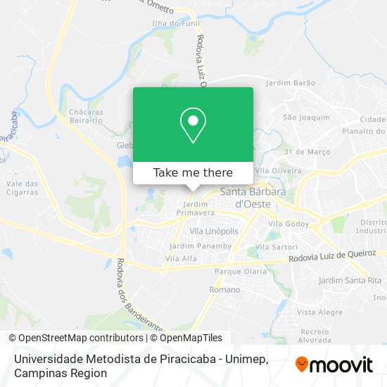 Universidade Metodista de Piracicaba - Unimep map