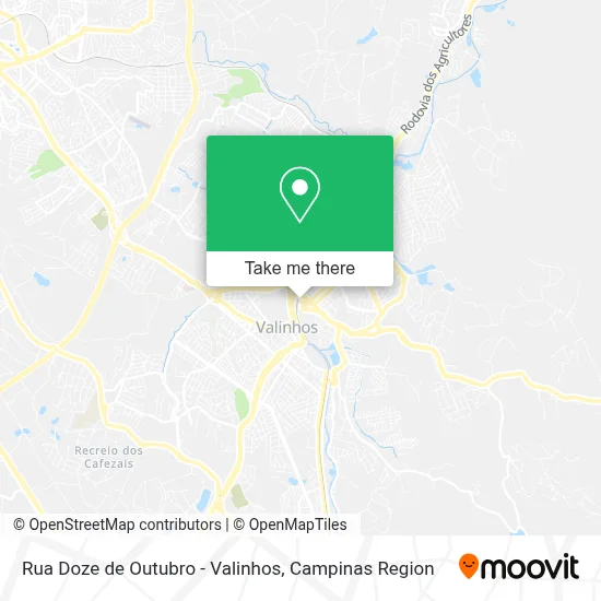 Rua Doze de Outubro - Valinhos map
