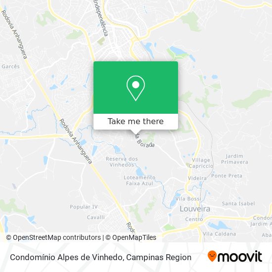 Condomínio Alpes de Vinhedo map