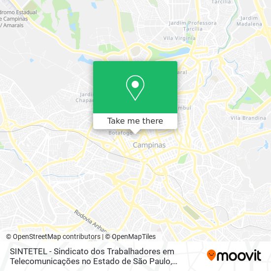 SINTETEL - Sindicato dos Trabalhadores em Telecomunicações no Estado de São Paulo map