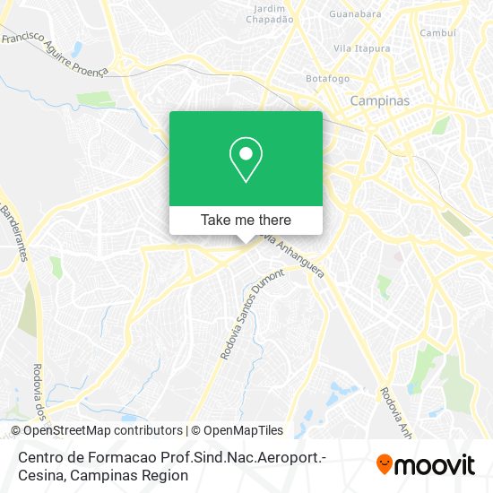 Mapa Centro de Formacao Prof.Sind.Nac.Aeroport.- Cesina