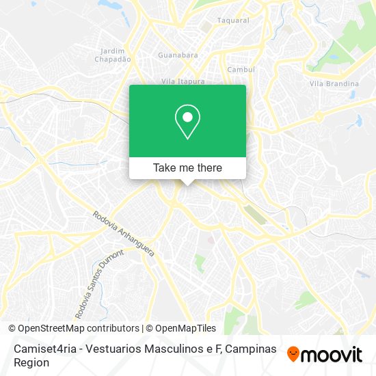 Mapa Camiset4ria - Vestuarios Masculinos e F