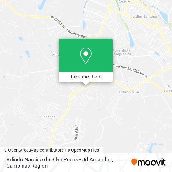 Mapa Arlindo Narciso da Silva Pecas - Jd Amanda I