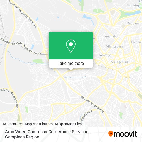 Mapa Ama Video Campinas Comercio e Servicos