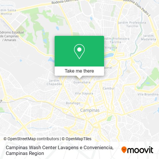 Mapa Campinas Wash Center Lavagens e Conveniencia