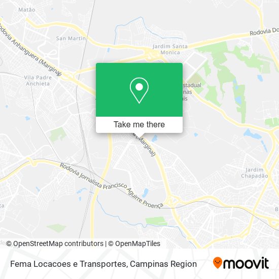 Fema Locacoes e Transportes map