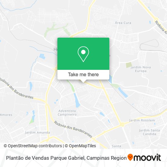 Mapa Plantão de Vendas Parque Gabriel