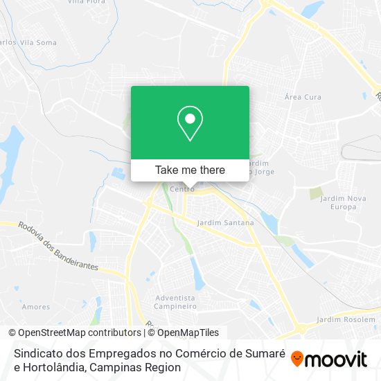 Sindicato dos Empregados no Comércio de Sumaré e Hortolândia map