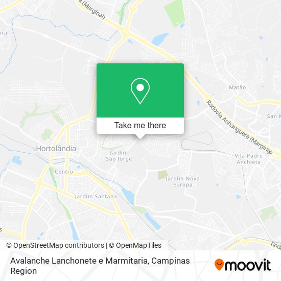 Avalanche Lanchonete e Marmitaria map