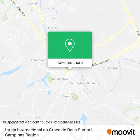 Mapa Igreja Internacional da Graça de Deus Sumaré