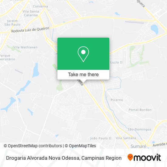 Drogaria Alvorada Nova Odessa map