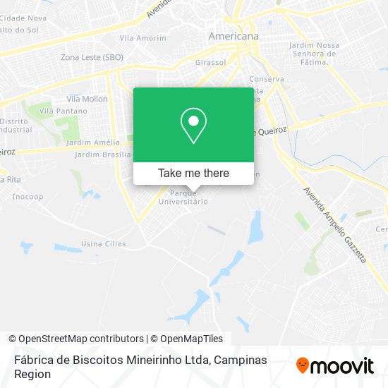 Mapa Fábrica de Biscoitos Mineirinho Ltda