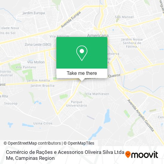 Comércio de Rações e Acessorios Oliveira Silva Ltda Me map