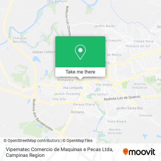 Vipematec Comercio de Maquinas e Pecas Ltda map