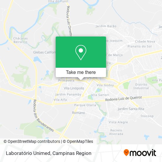 Laboratório Unimed map