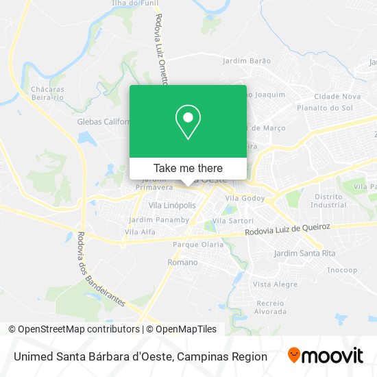 Unimed Santa Bárbara d'Oeste map