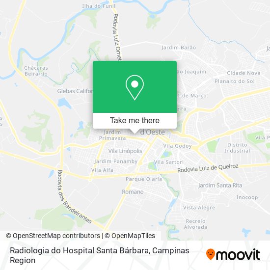 Mapa Radiologia do Hospital Santa Bárbara