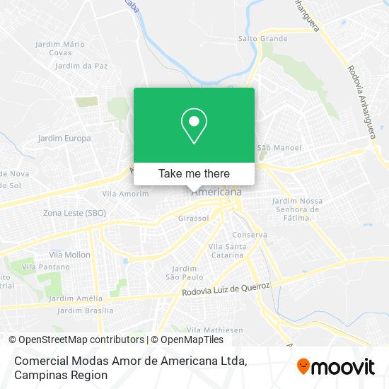 Comercial Modas Amor de Americana Ltda map