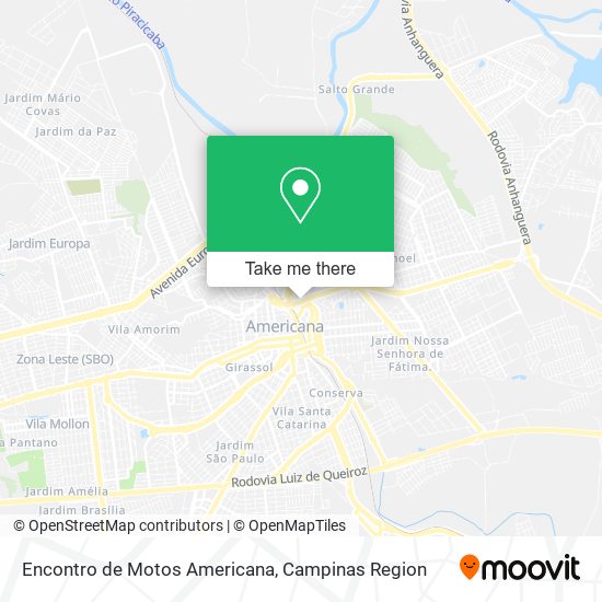 Encontro de Motos Americana map