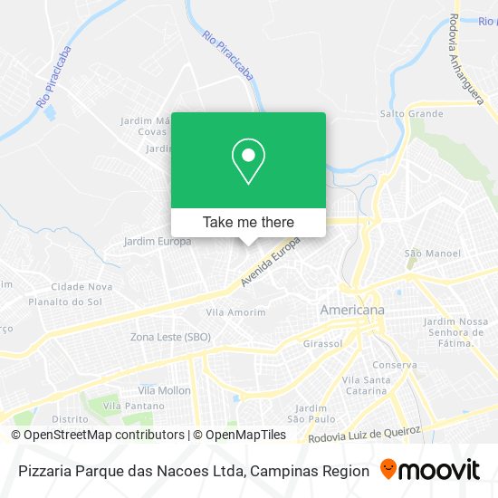 Mapa Pizzaria Parque das Nacoes Ltda