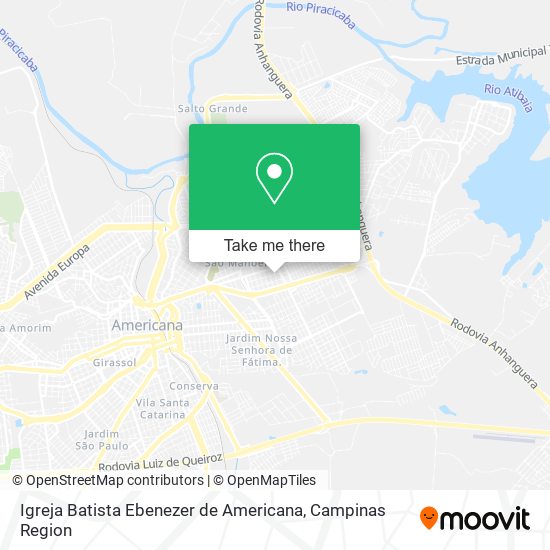 Mapa Igreja Batista Ebenezer de Americana