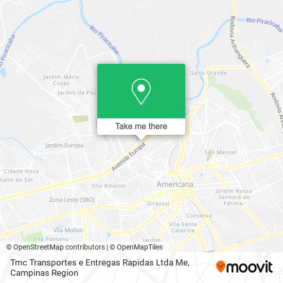 Mapa Tmc Transportes e Entregas Rapidas Ltda Me