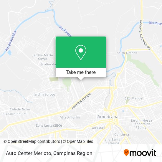 Mapa Auto Center Merloto