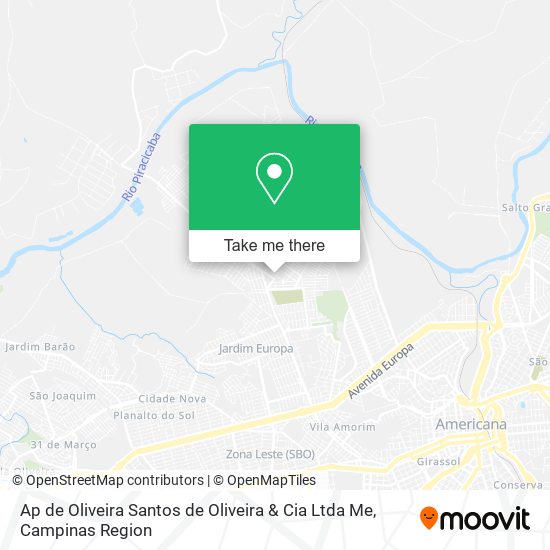 Mapa Ap de Oliveira Santos de Oliveira & Cia Ltda Me