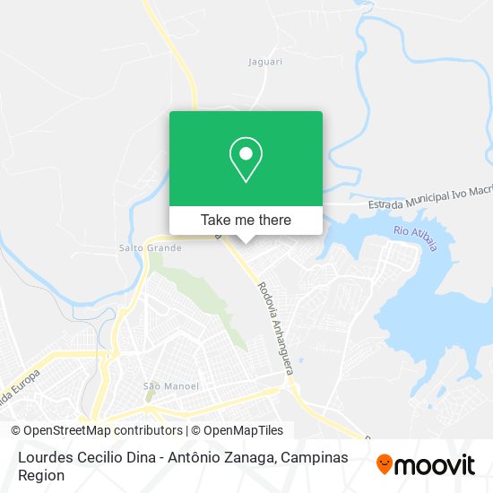 Lourdes Cecilio Dina - Antônio Zanaga map